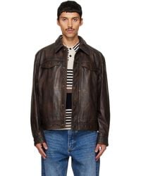 HUGO - Regular-Fit Leather Jacket - Lyst