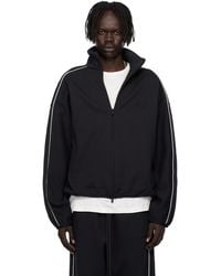 Fear Of God - Blouson De Survêtement Noir En Molleton À Coupe Moderne - Lyst