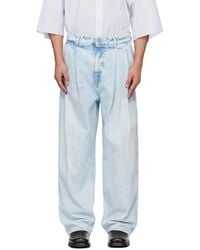Hed Mayner - Light Wash Pleated Jeans - Lyst