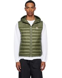 Moncler - Khaki Orant Hooded Down Vest - Lyst