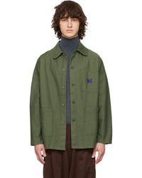 Needles Reversed Sateen Coverall Jacket in Green for Men | Lyst