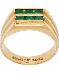 Ernest W. Baker - Bague doré et vert à ornements en verre taillé - Lyst