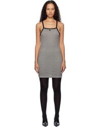 Courreges - Robe Courte Noir Et Blanc À Motif Pied-De-Poule Et À Garnitures Contrastantes - Lyst