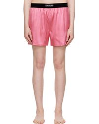 Tom Ford - Short Boxer Rose En Satin Extensible De Soie - Lyst