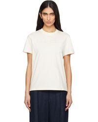 Moncler - Off- Embroidered Tonal Logo Cotton T-Shirt - Lyst