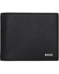 BOSS - Saffiano Trifold Wallet - Lyst