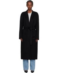 Rohe - Manteau Noir En Étoffe Double Face De Laine - Lyst
