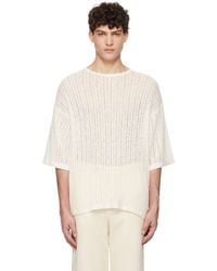 Commas - Off- Pointelle Knit T-Shirt - Lyst