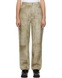 REMAIN Birger Christensen - Taupe Relaxed-fit Leather Pants - Lyst