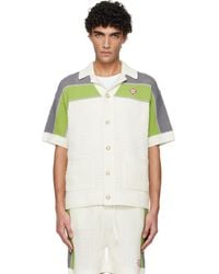CASABLANCA - Off- Stripe Crochet Short Sleeve Shirt - Lyst