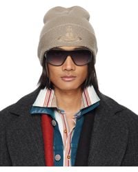 Vivienne Westwood - Taupe Knitted Classic Beanie - Lyst