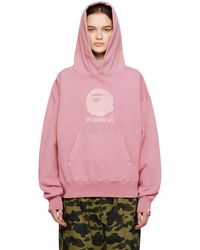 A Bathing Ape - Pull à capuche 'by bathing' rose - Lyst