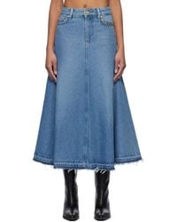 Ganni - Heavy Denim Midi Skirt - Lyst