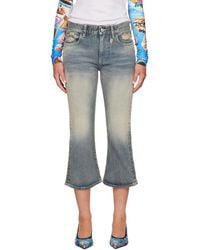 Balenciaga - Lace Flared Capri Jeans - Lyst