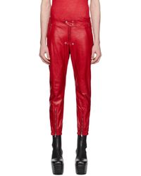 Rick Owens - Pantalon luxor rouge en cuir - Lyst