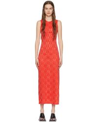 Eckhaus Latta Cotton Maxi Dress - Red