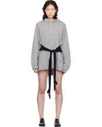 MM6 by Maison Margiela - Hooded Glove Sweatshirt Minidress - Lyst