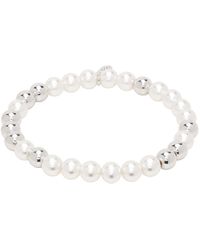 NUMBERING - Bracelet argenté et blanc à perles - Lyst
