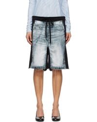 OPEN YY - ブラック＆ブルー Jean Effect ジャージ ショートパンツ - Lyst