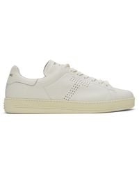 Tom Ford - Off-white Grained Leather Warwick Sneakers - Lyst