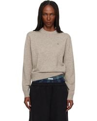 Acne Studios - Taupe Crewneck Sweater - Lyst
