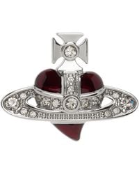 Vivienne Westwood - Diamante Heart Stud Single Earring - Lyst