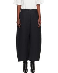 Studio Nicholson - Pantalon Chalco Noir En Lin - Lyst