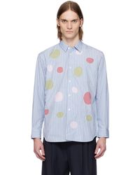 Comme des Garçons - ブルー ヤーンダイ コットンポプリン ストライプ＆チェック シャツ - Lyst