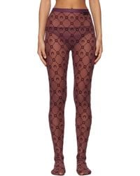 Marine Serre - Burgundy Moonogram Mesh Flock Tights - Lyst