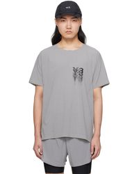 Y-3 - グレー ロゴプリント Tシャツ - Lyst