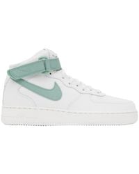 Nike - White & Green Air Force 1 '07 Mid Sneakers - Lyst