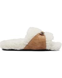 Balenciaga - Tan & Off- Furry Slides - Lyst