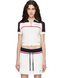 CASABLANCA - Off- & Knit Tennis Short Sleeve Polo - Lyst