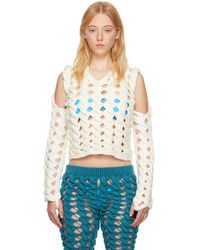 Isa Boulder - Pull Blanc Cassé Exclusif À Ssense - Lyst