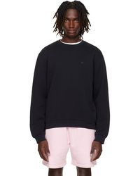 Acne Studios - Pull Molletonné Noir À Col Ras Du Cou - Lyst
