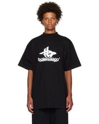 Balenciaga - T-shirt en jersey de coton à logos superposés - Lyst