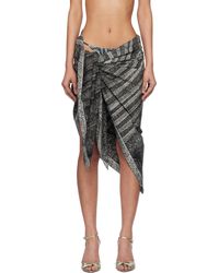 Jean Paul Gaultier - Jupe Cache-Maillot Noire À Motif En Spirale - Lyst
