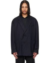 WOOYOUNGMI - Wool Stripe Wide Blazer - Lyst