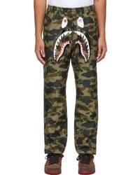 camo bape pants