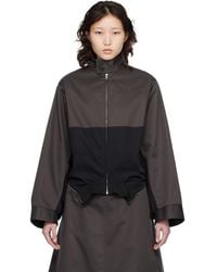 MM6 by Maison Margiela - Mirrored Two-Tone Zip Jacket - Lyst