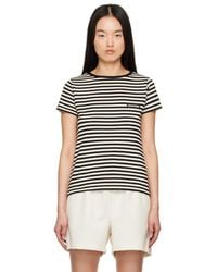 Moncler - Off- & Striped T-Shirt - Lyst