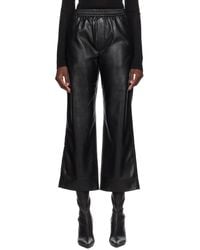 Nanushka - Pantalon Odessa Noir En Cuir Végétalien - Lyst