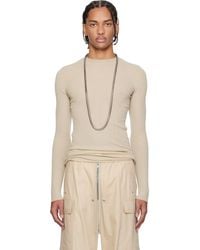 Rick Owens - Off- Temple Ribbed Round Neck Sweater - Lyst