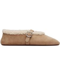 Alaïa - Merino Shearling Ballerina Flats - Lyst