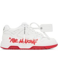 Off-White c/o Virgil Abloh - White & Red Out Of Office 'for Walking' Sneakers - Lyst