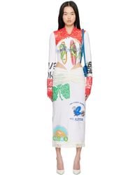 Marine Serre - ホワイト＆レッド Regenerated T-Shirts & Lace ミディアムワンピース - Lyst