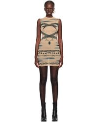 Jean Paul Gaultier - X Knwls Graphic-print Stretch-woven Mini Dress - Lyst