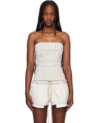 Rick Owens - Off- Temple Bustier Denim Top - Lyst