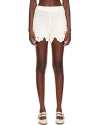 Chloé - Off- Crochet High-Waisted Logo Mini Shorts - Lyst