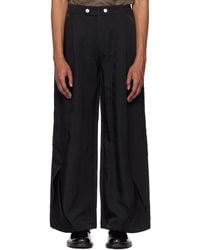 パンツ Nullus INTERTWINED STRUCTURE TROUSERS NULLUS Brown Intertwined Structure Trousers NULLUS